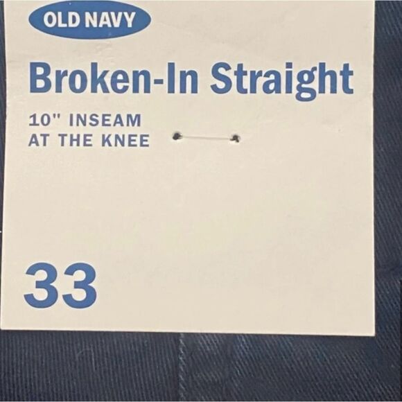 NWT OLD NAVY Shorts Chino Size 33 Navy Broken In Straight Adult - Picture 8 of 10
